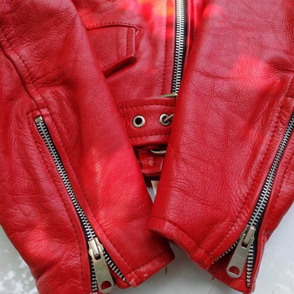 Red Motorcycle Jacket Unik Leather Connections - image 3