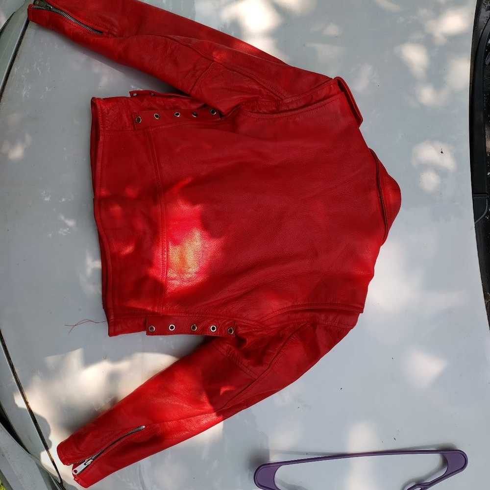 Red Motorcycle Jacket Unik Leather Connections - image 5