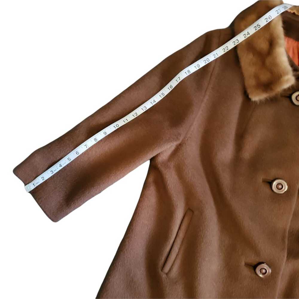 Vintage 60s Mod Brown Wool Trapeze Swing Coat Wit… - image 9