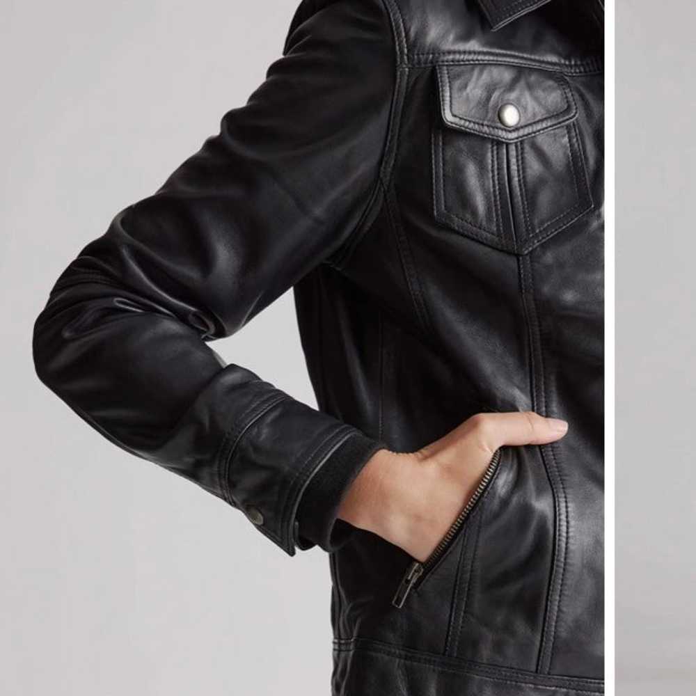 Quince 100% Leather Jacket with Hood black L - image 2