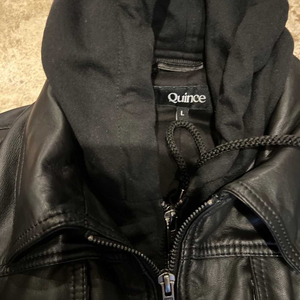 Quince 100% Leather Jacket with Hood black L - image 7