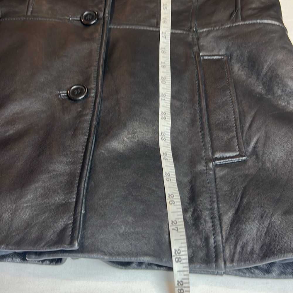Wilson’s Thinsulate black leather button coat SZ … - image 8