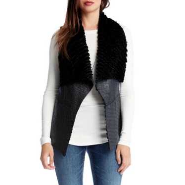 Karen Kane Reversible Faux Fur Faux Leather Vest
