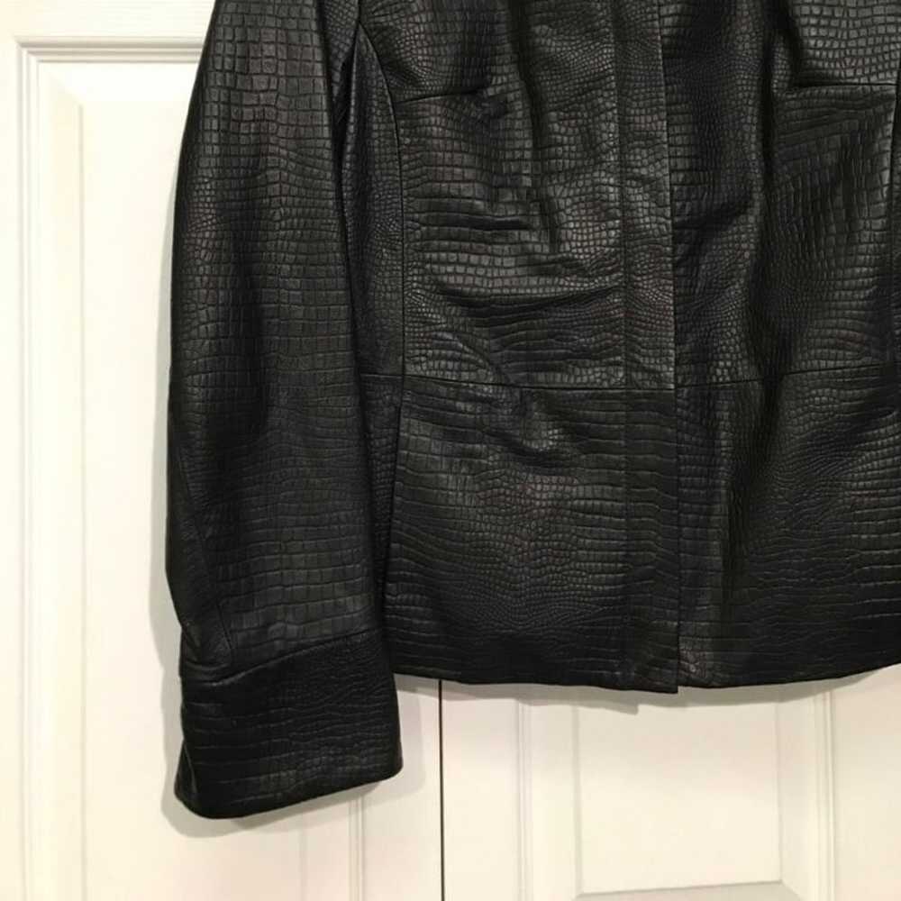 NWOT Apostrophe crocodile print leather jacket - image 4