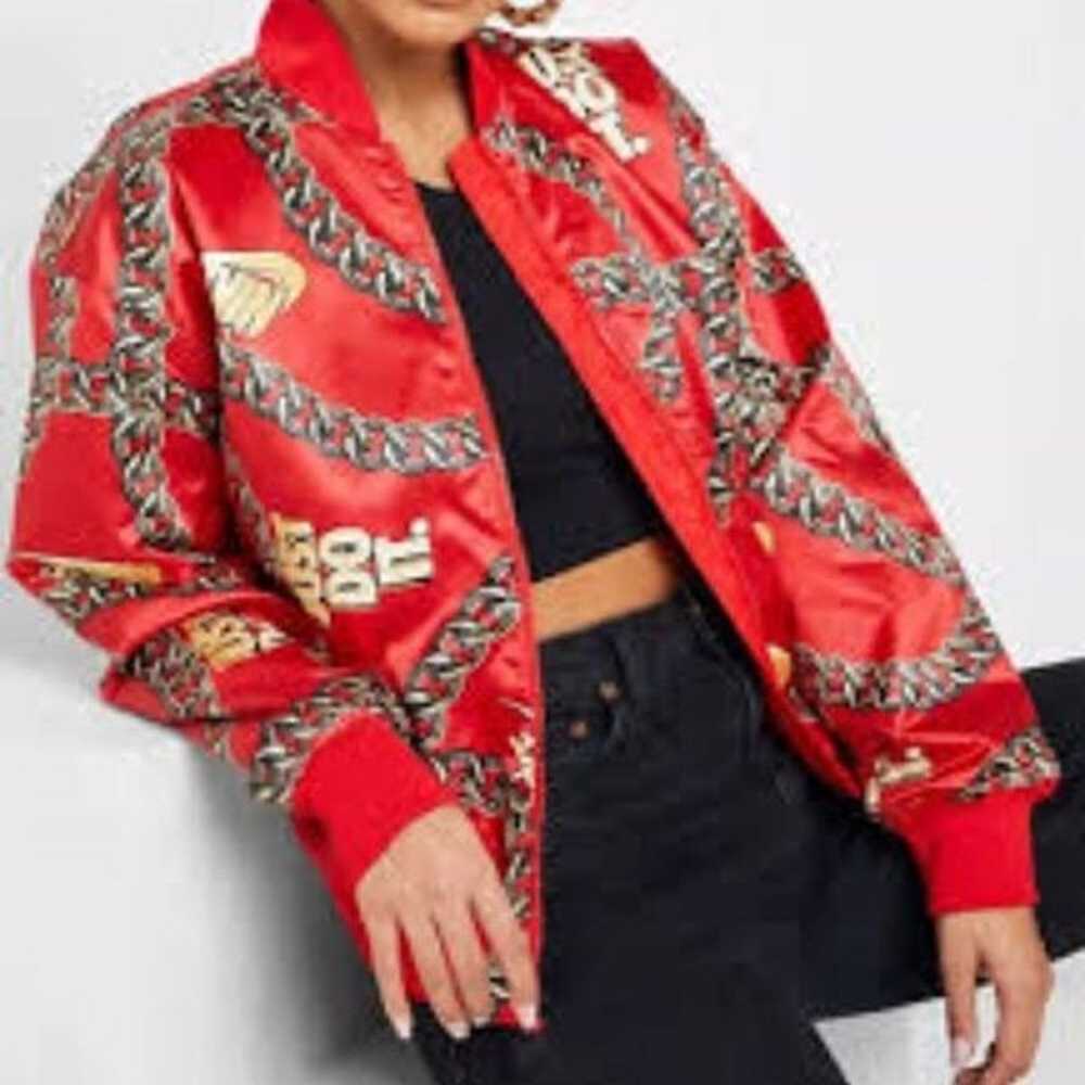 Nike Glam Dunk Red and Gold Chain Bomber Jacket I… - image 10