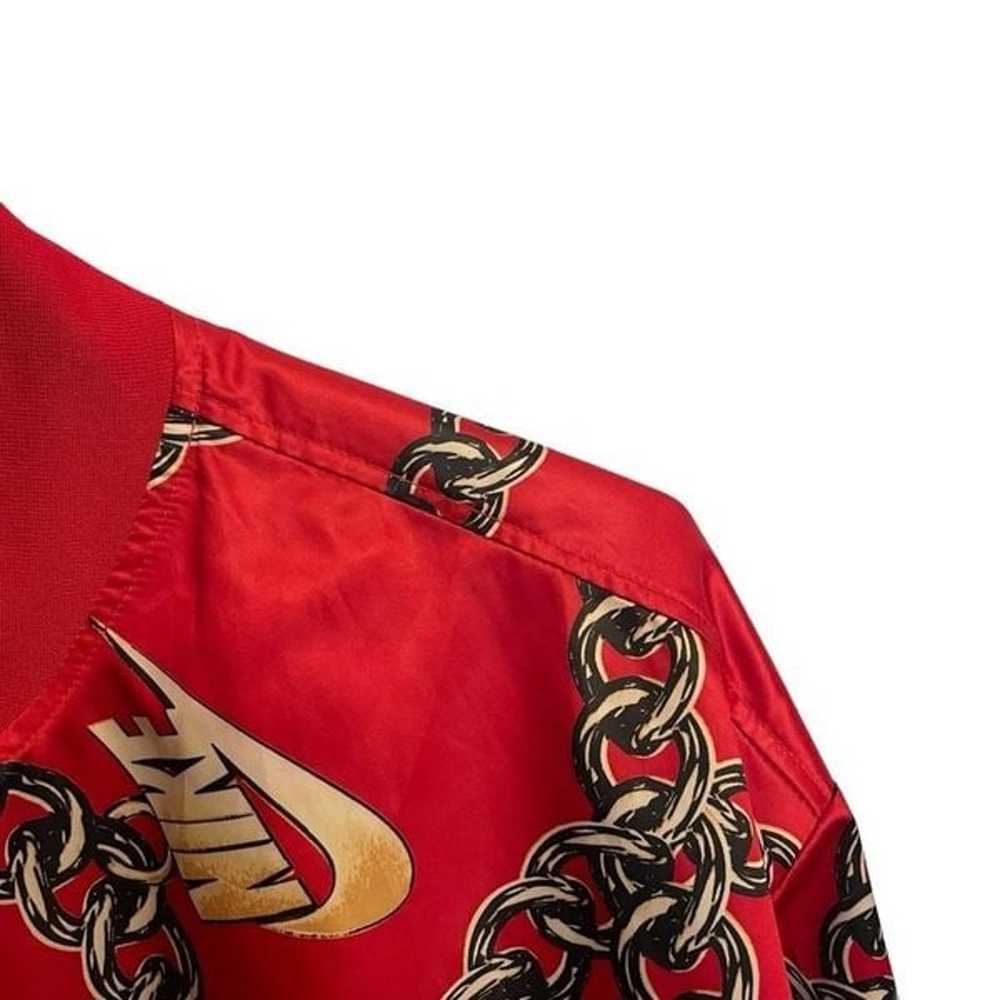 Nike Glam Dunk Red and Gold Chain Bomber Jacket I… - image 2