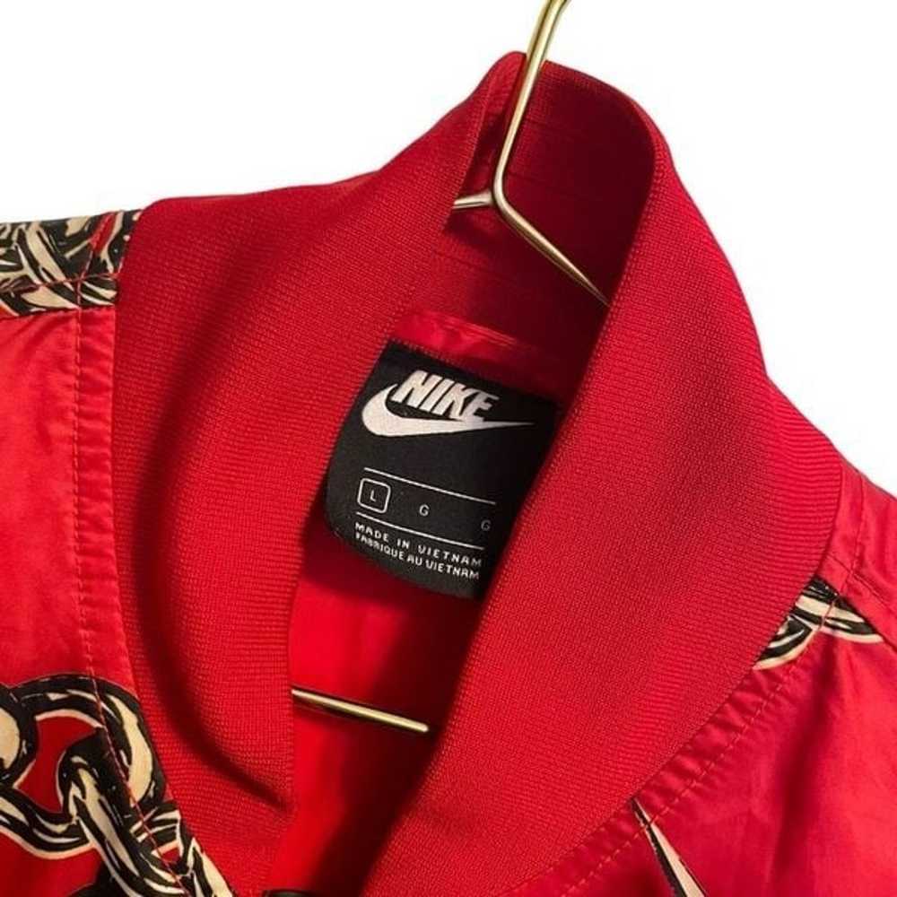 Nike Glam Dunk Red and Gold Chain Bomber Jacket I… - image 3