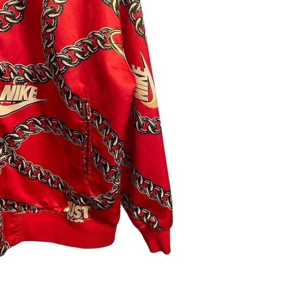 Nike Glam Dunk Red and Gold Chain Bomber Jacket I… - image 5