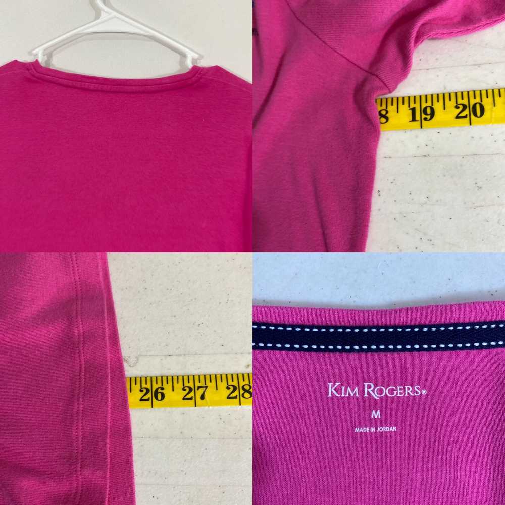 Vintage Kim Rogers Womens Pink V Neck Cotton Long… - image 4
