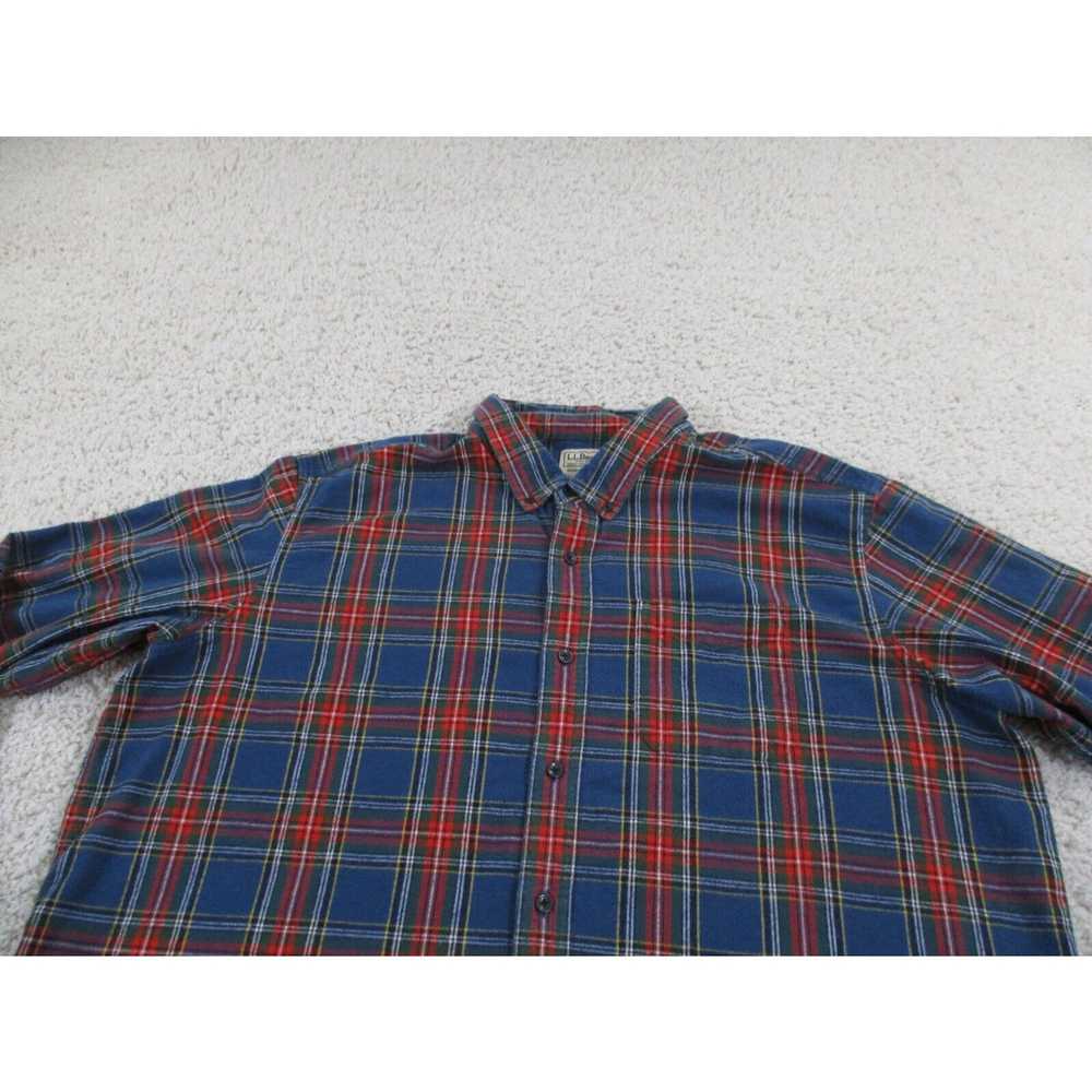Vintage LL Bean Shirt Mens 2XL XXL Blue Red Flann… - image 2