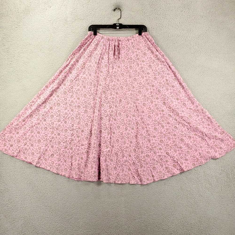Vintage Garnet Hill Skirt Womens 8 Pink Floral Dr… - image 1