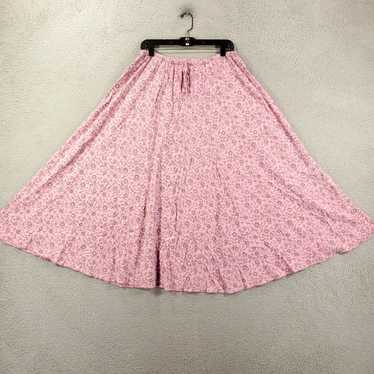 Vintage Garnet Hill Skirt Womens 8 Pink Floral Dr… - image 1