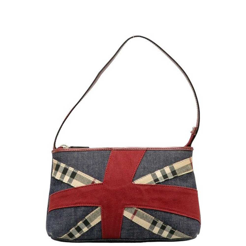 Burberry Burberry Burberry Denim Check Pouch Mini… - image 1