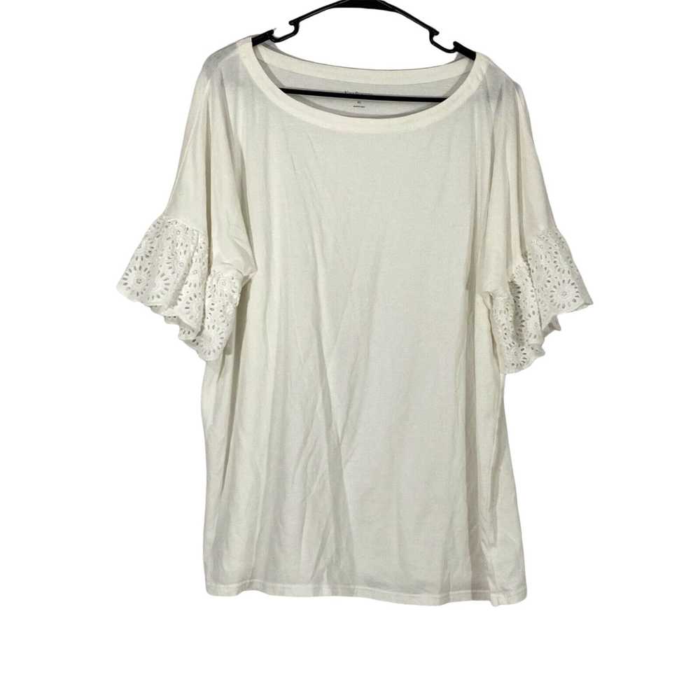 Bell Kim Rogers Womens White Eyelet Bell Sleeves … - image 1