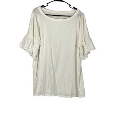 Bell Kim Rogers Womens White Eyelet Bell Sleeves … - image 1