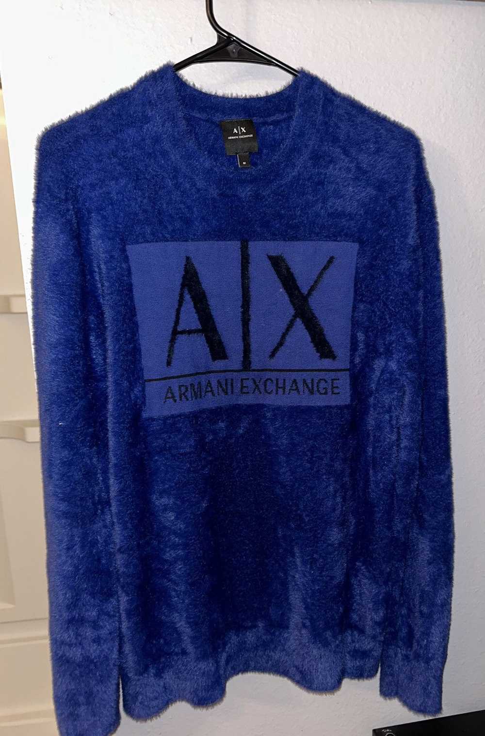 Armani Exchange Blue Fur Armani Exchange Pullover… - image 1