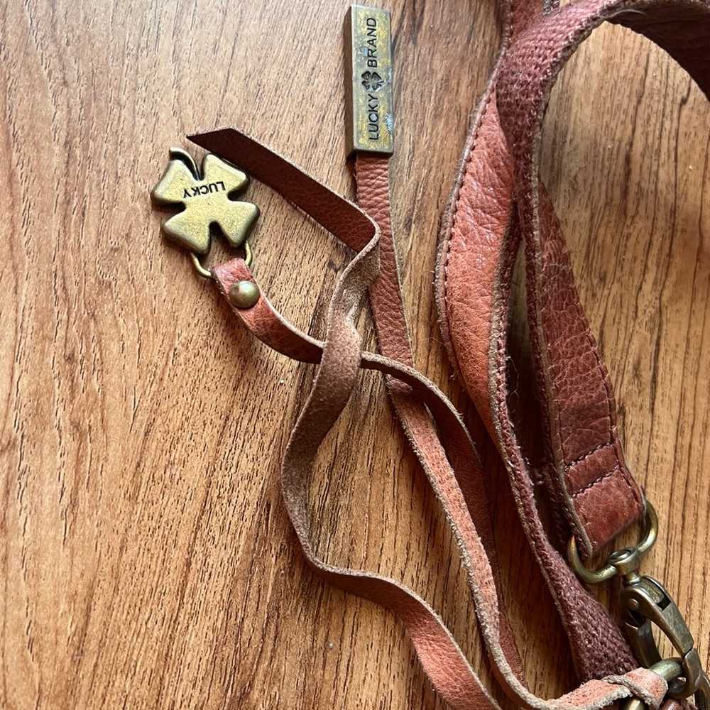 Vintage Lucky Brand Leather Crossbody Hobo Style … - image 5