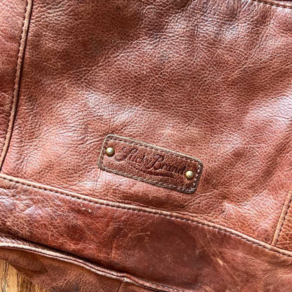 Vintage Lucky Brand Leather Crossbody Hobo Style … - image 7