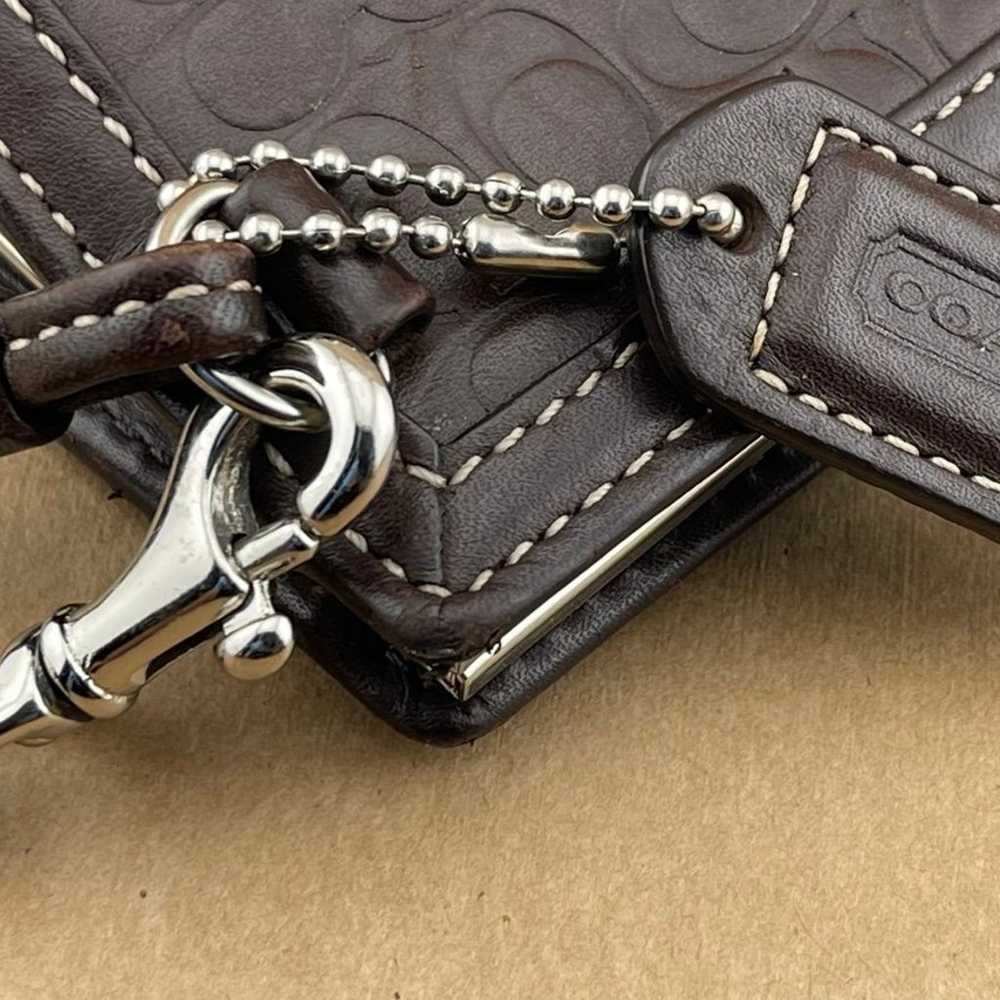 COACH VINTAGE RARE Signature Leather Kisslock Fra… - image 2