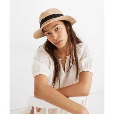 Madewell Madewell Packable Straw Fedora Hat S/M N… - image 1