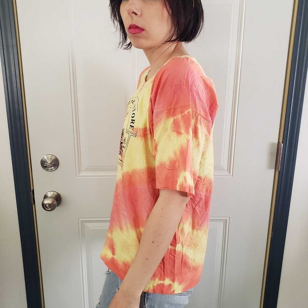 Vintage Yellow and Pink Tie Dye Tee - image 2