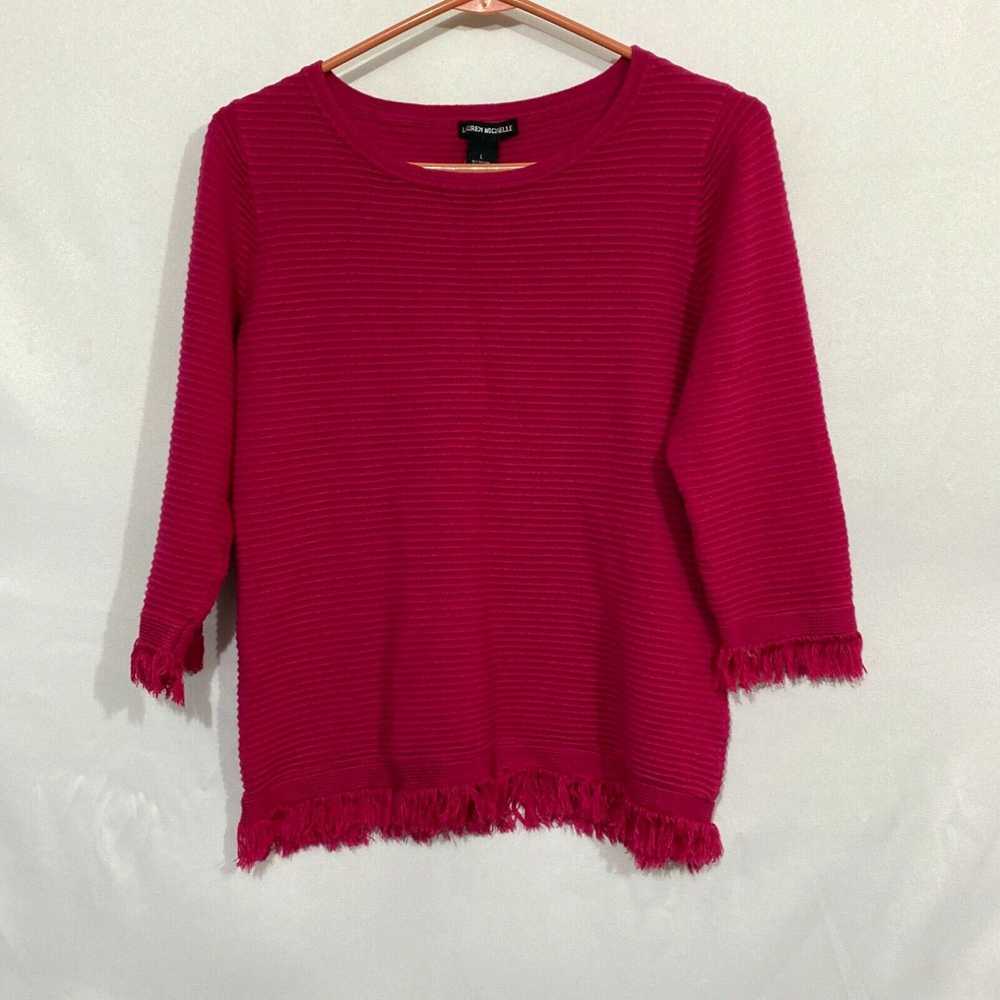 Vintage Lauren Michelle Womens Pink 3/4 Sleeves F… - image 1