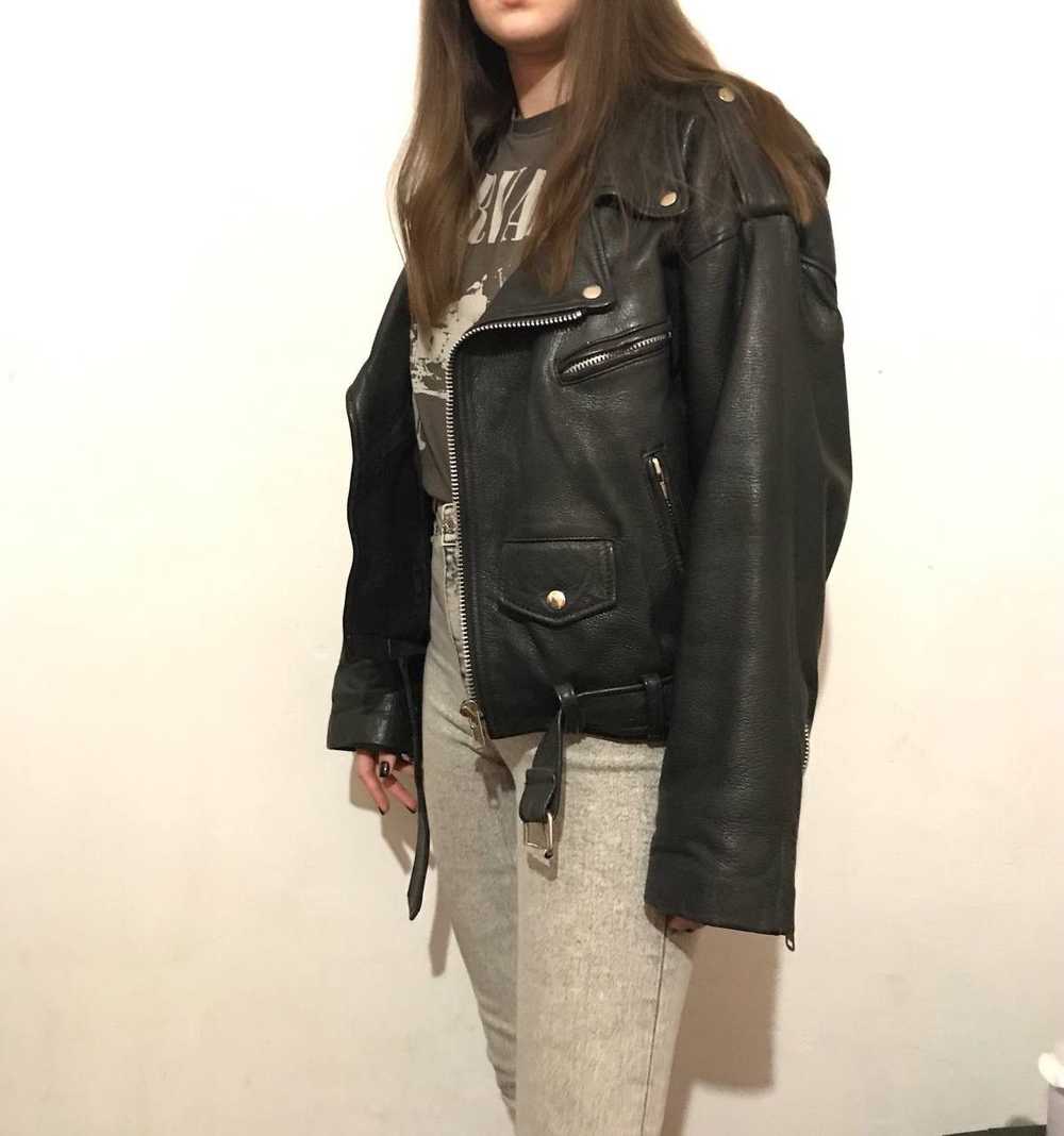 Leather Jacket × Rare × Vintage Vintage 80s Overs… - image 2