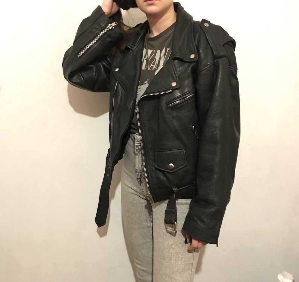 Leather Jacket × Rare × Vintage Vintage 80s Overs… - image 3