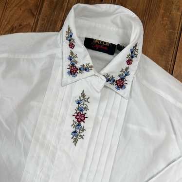 Vintage ladies  80’s Sassoon embroidered blouse s… - image 1