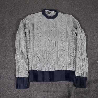J.Crew J Crew Cable Knit Cotton Sweater Mens L Sli