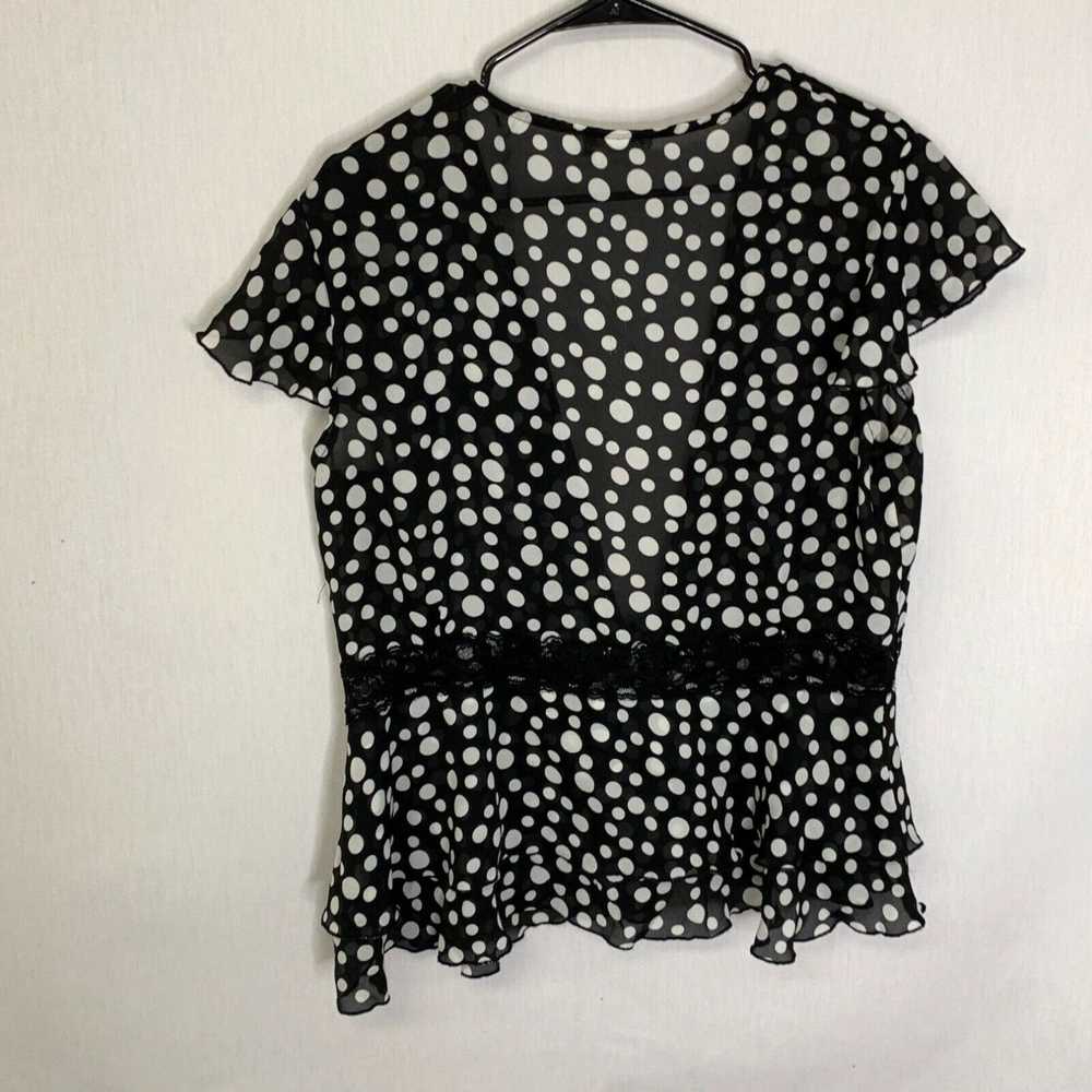 Vintage Dressbarn Womens Black White Polka Dot Sh… - image 2