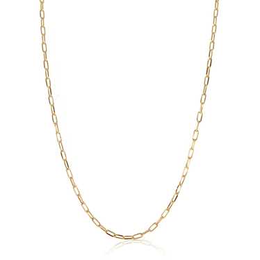 Mini Paperclip Chain Necklace in 14K Yellow Gold - image 1