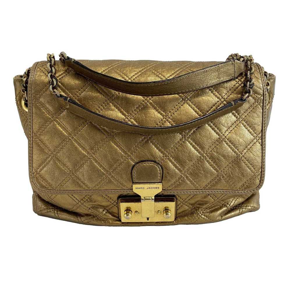 Marc Jacobs Excellent Metallic Gold Quilted Leath… - image 1