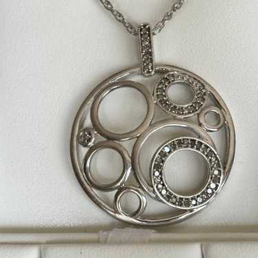 Heng Ngai Diamond Studded Circle Pendant Necklace - image 1