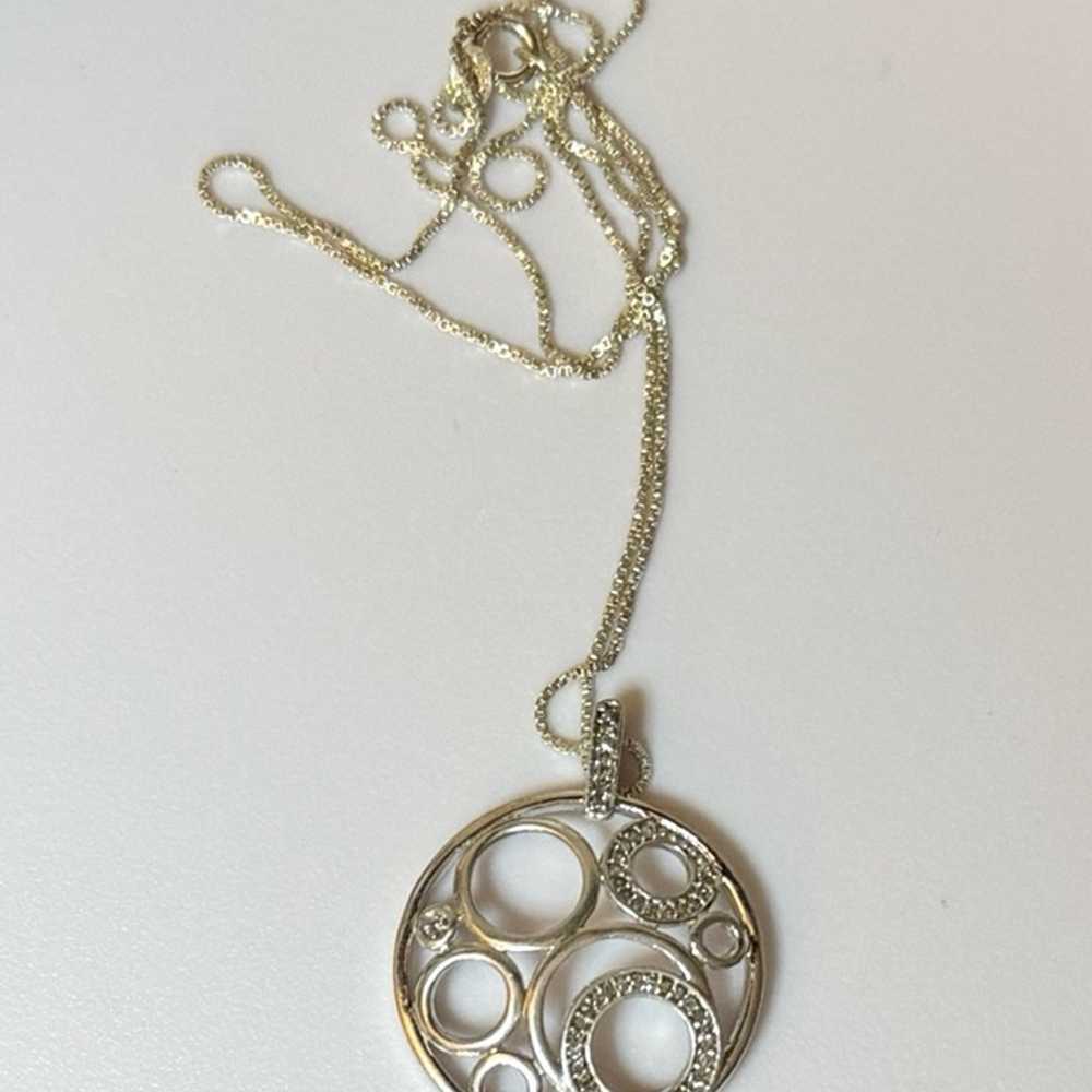 Heng Ngai Diamond Studded Circle Pendant Necklace - image 7