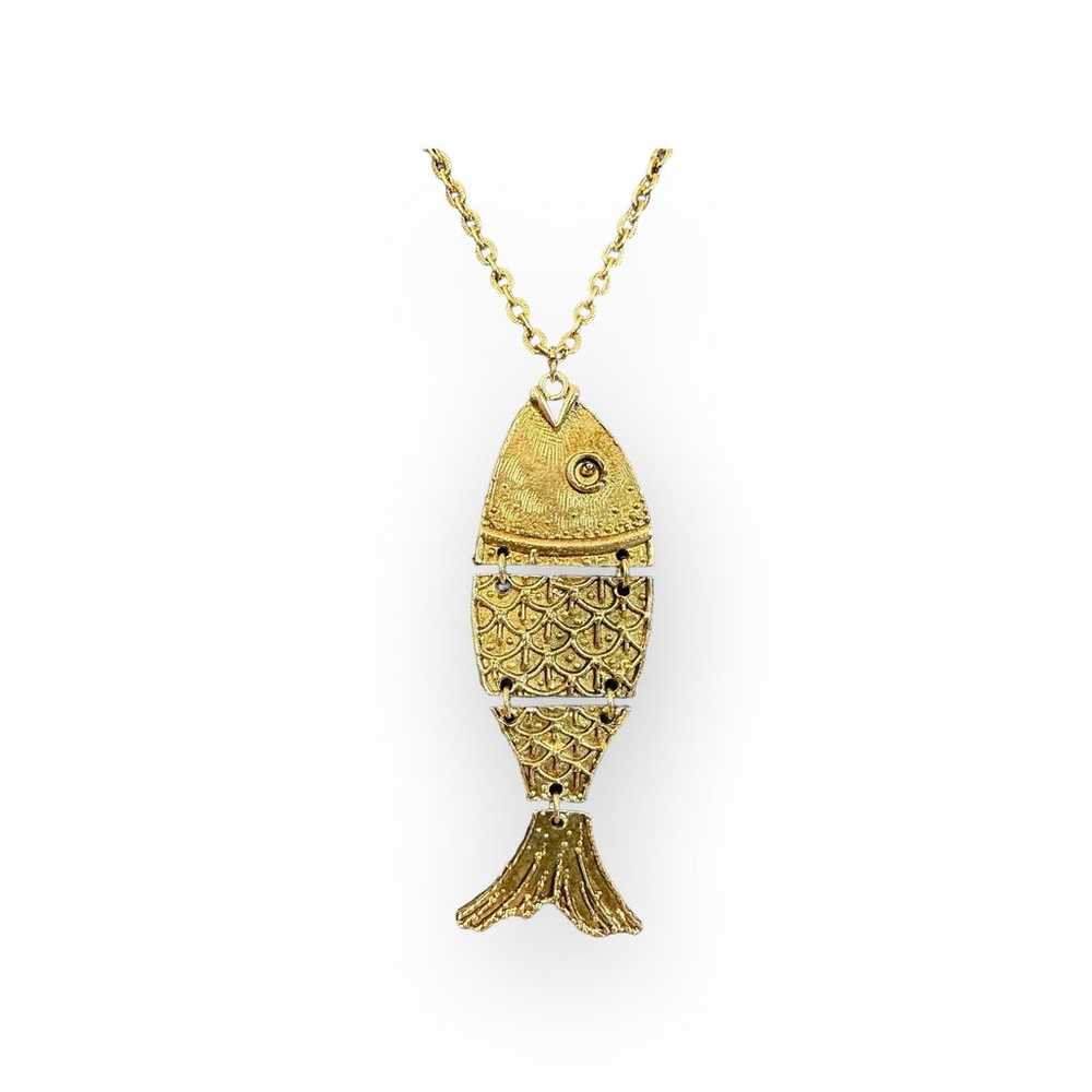 LJM Articulated Fish Pendant Necklace - image 2