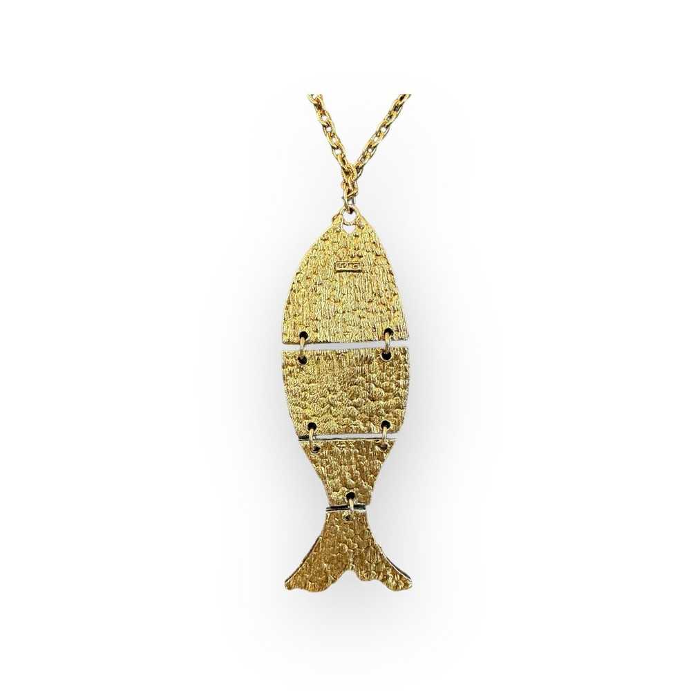 LJM Articulated Fish Pendant Necklace - image 3