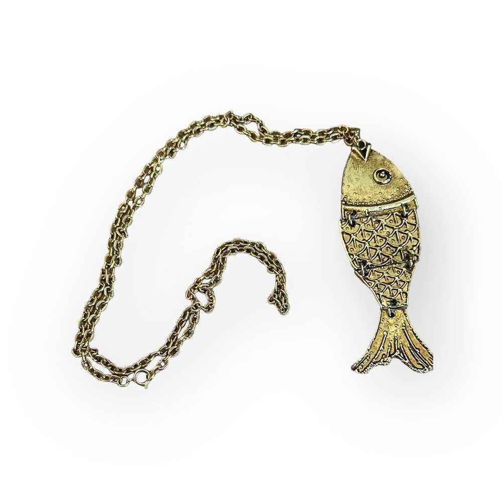 LJM Articulated Fish Pendant Necklace - image 5