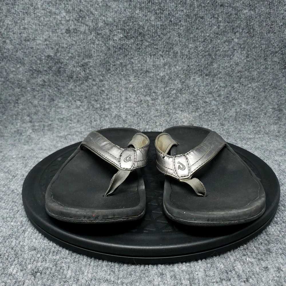 Olukai Olukai Ohana W Black Silver Flip Flops 201… - image 1