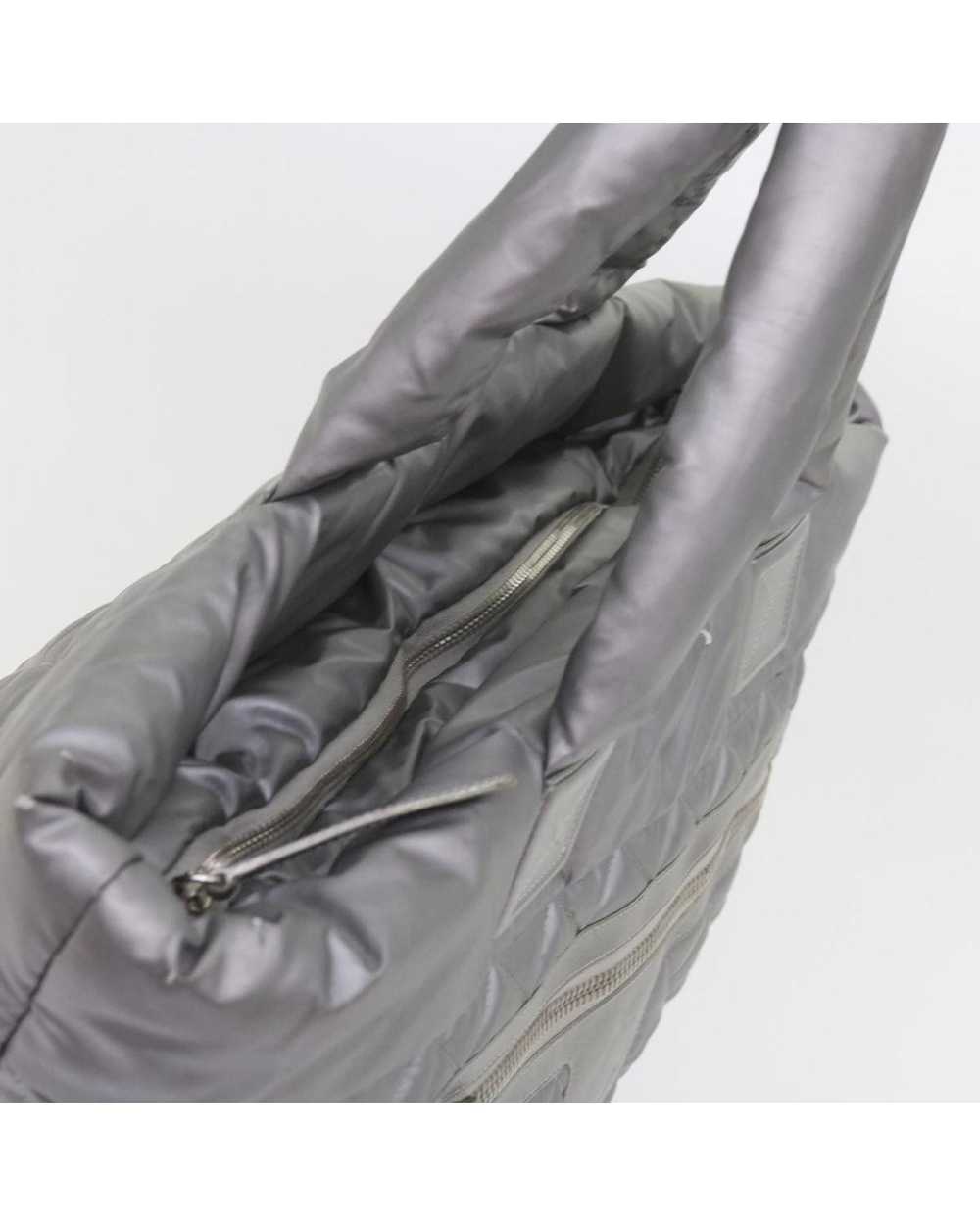 Chanel Silver Patent Leather Hand Bag with CC Log… - image 7