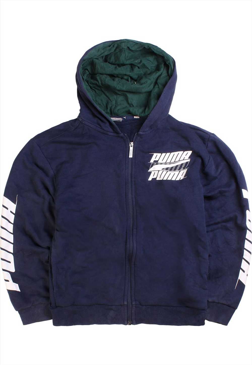 Vintage 90's Puma Hoodie Full Zip Up Navy - image 1