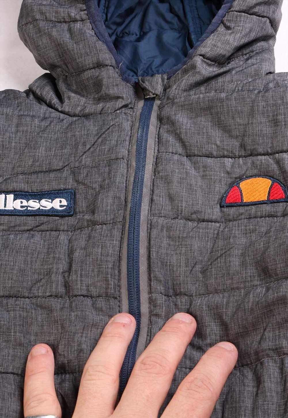 Vintage 90's Ellesse Puffer Jacket Full Zip Up Ho… - image 3