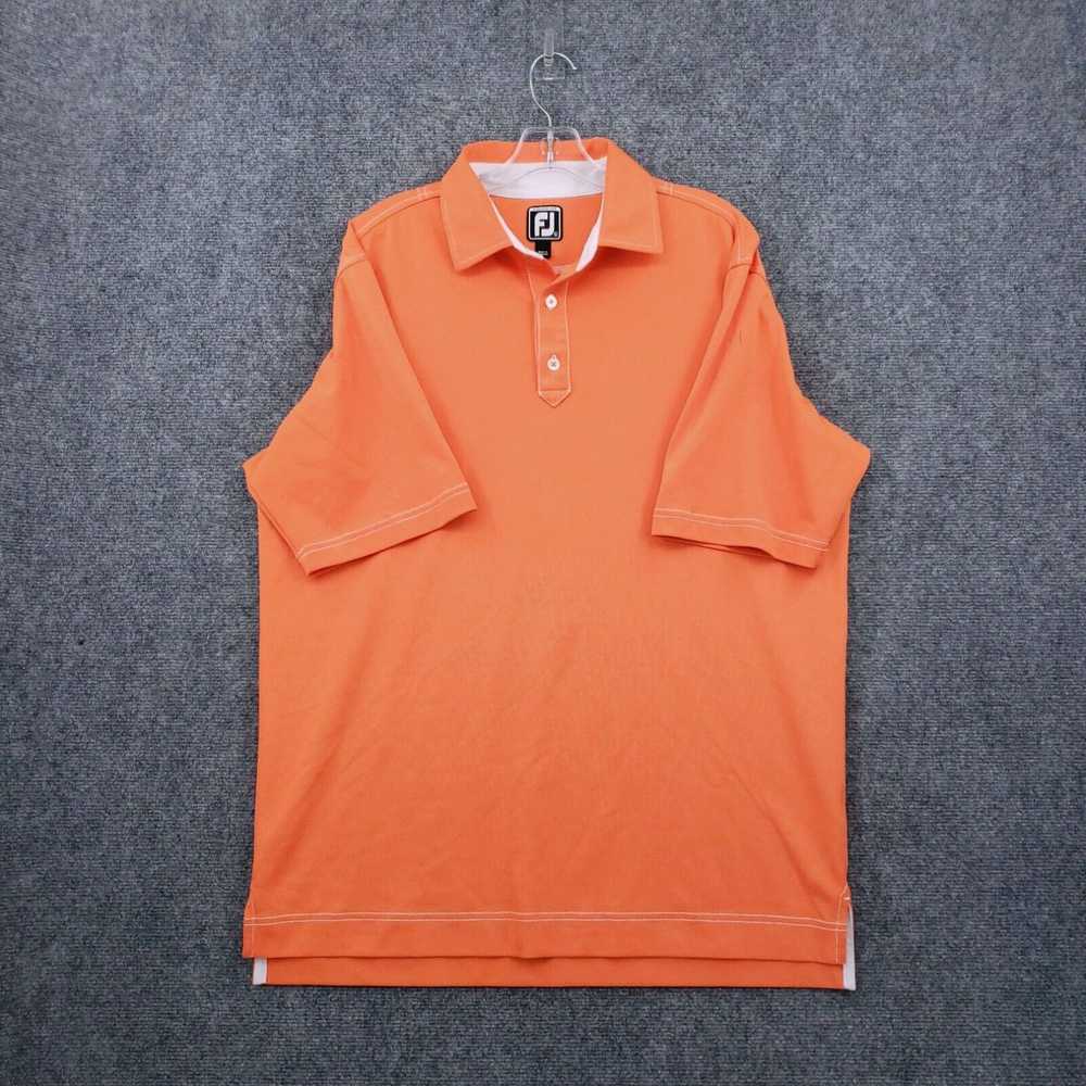 Footjoy Footjoy Polo Shirt Men L Large Orange Ath… - image 1