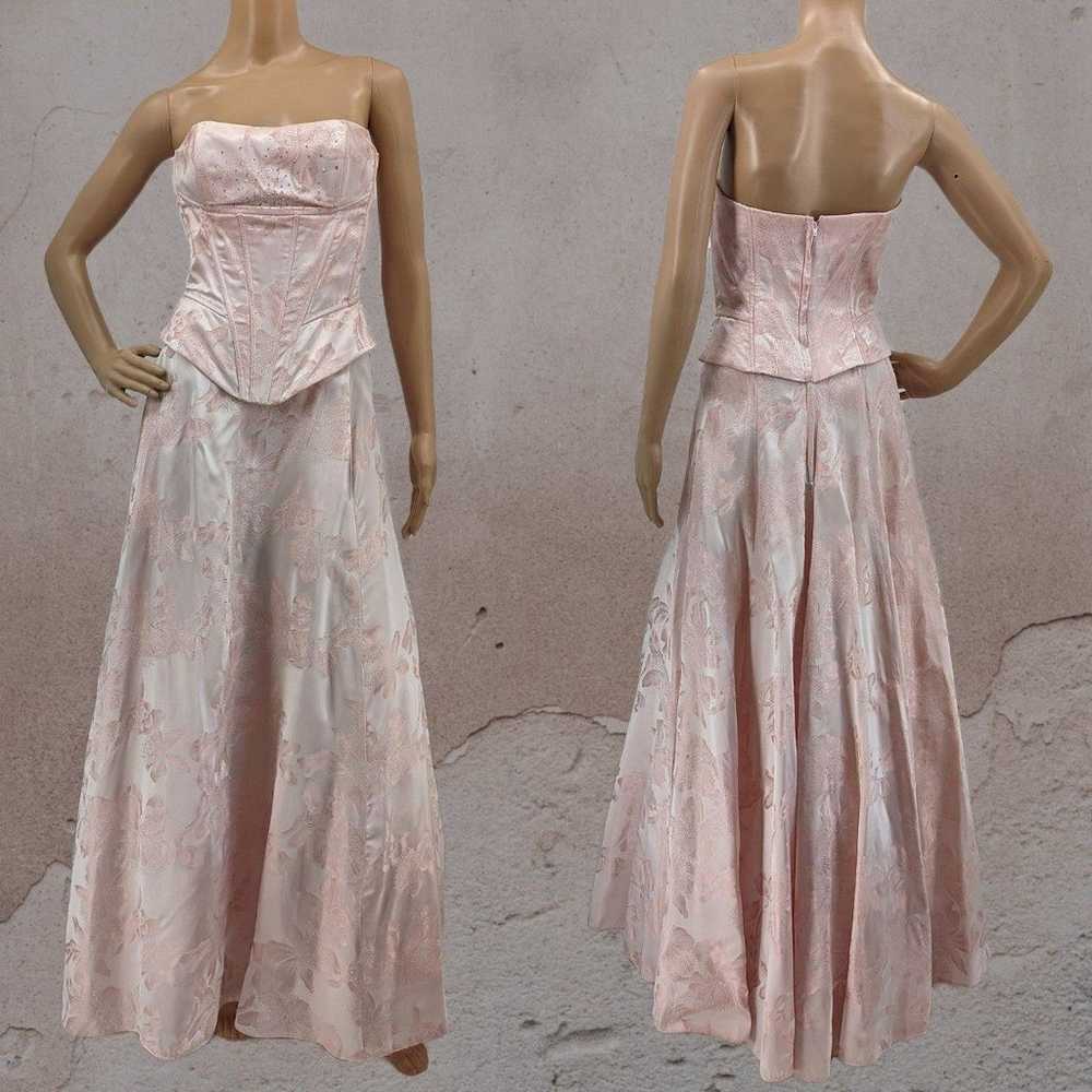 Vintage 90s Jessica McClintock Strapless Dress Ma… - image 2