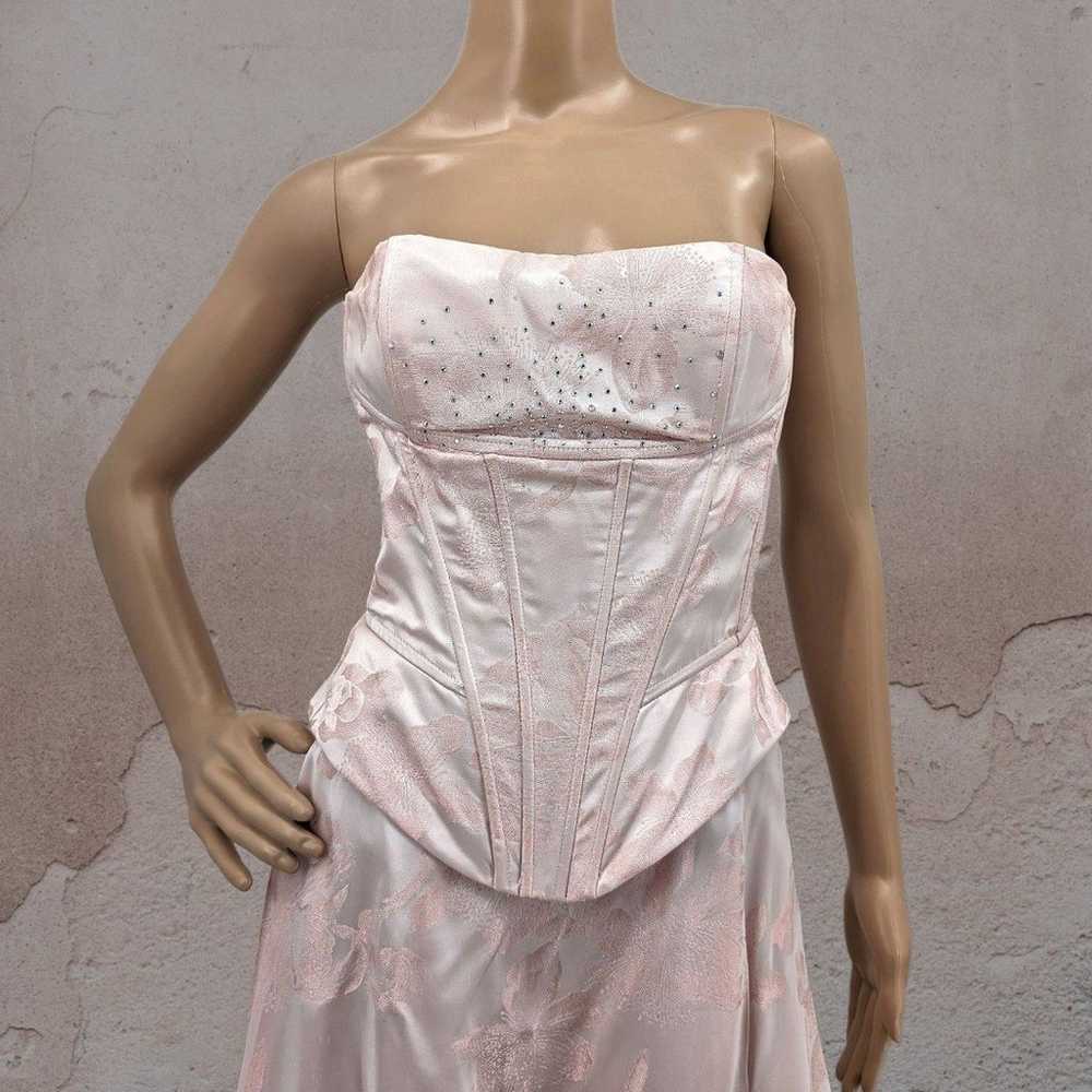 Vintage 90s Jessica McClintock Strapless Dress Ma… - image 4