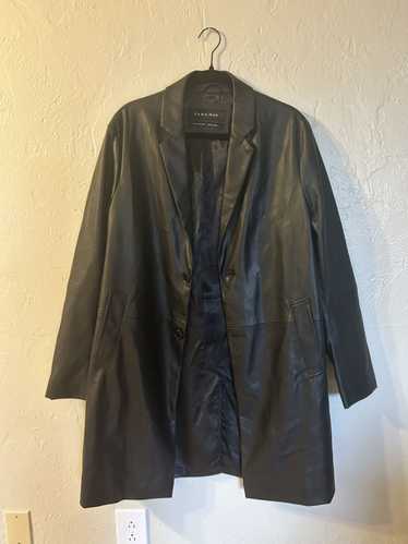 Zara Zara Man Black Faux Leather Long Jacket - L
