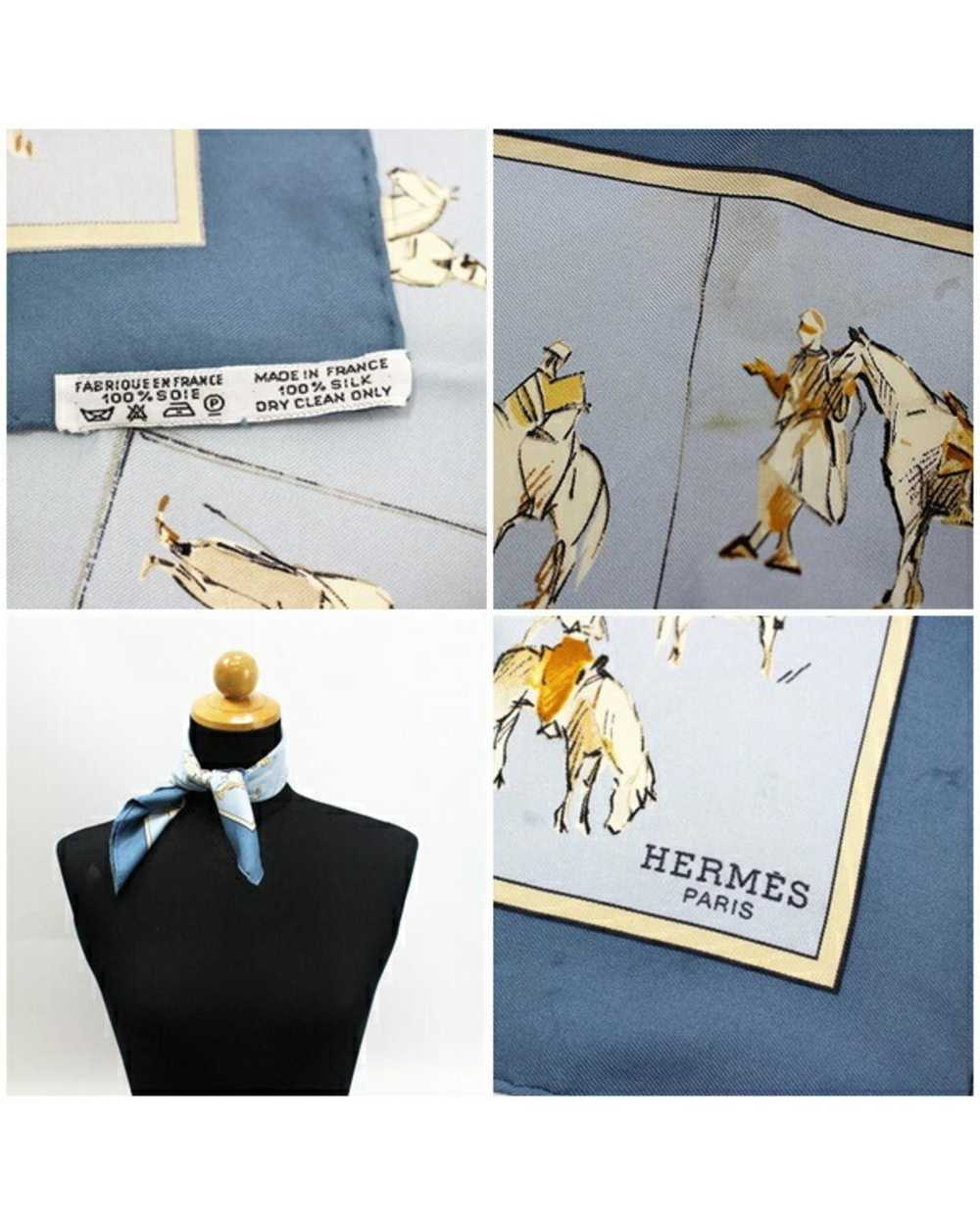 Hermes Blue Silk Womens Scarf - Subtle Elegance a… - image 3