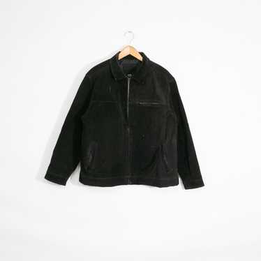 Vintage Vintage Black Suede Zip Up Jacket XL - Pa… - image 1