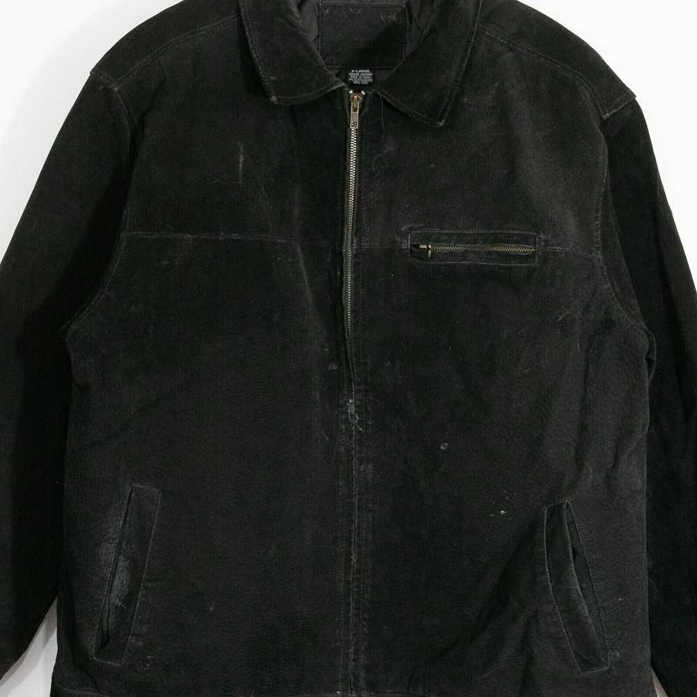 Vintage Vintage Black Suede Zip Up Jacket XL - Pa… - image 2