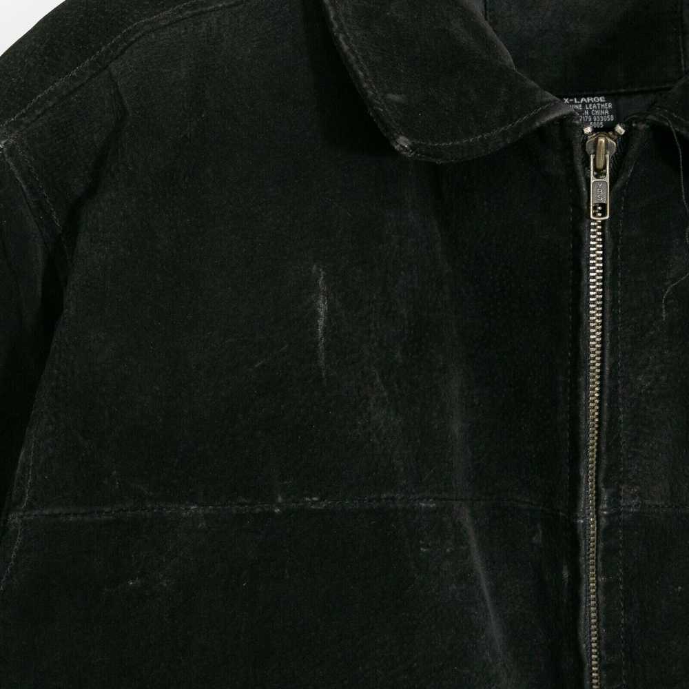 Vintage Vintage Black Suede Zip Up Jacket XL - Pa… - image 4
